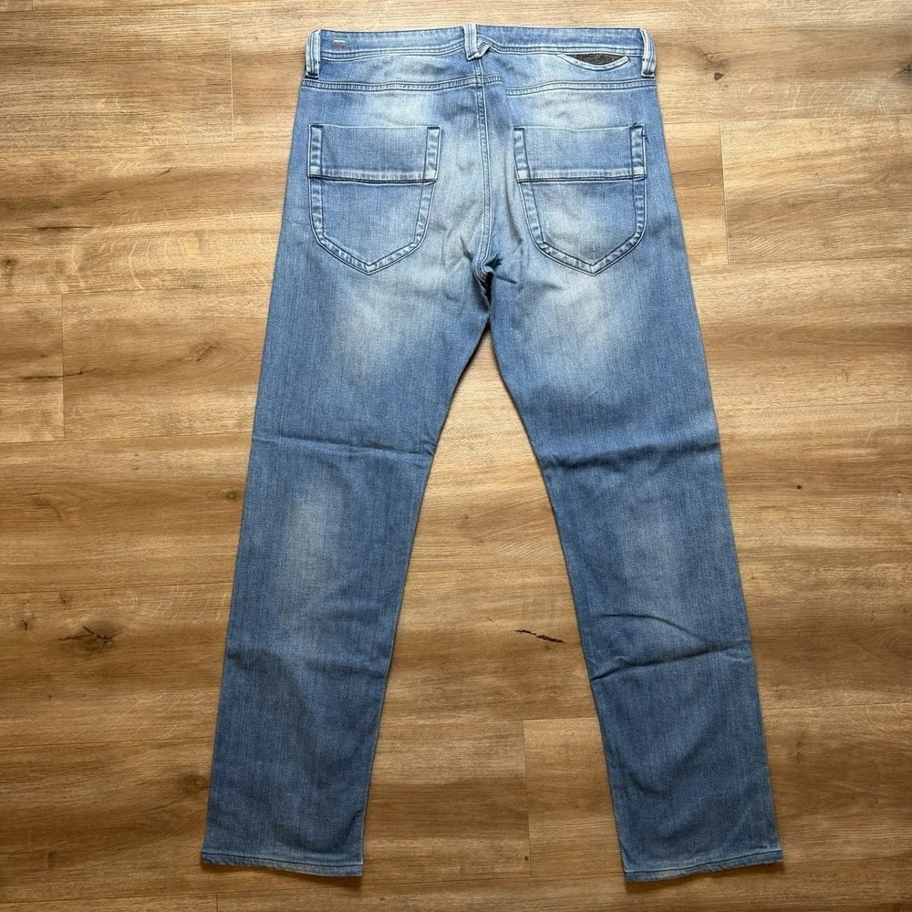 Diesel Heeven Jeans Men‎ 32x32 Blue Straight Leg Stretch Made in Italy Y2K 0R8WD